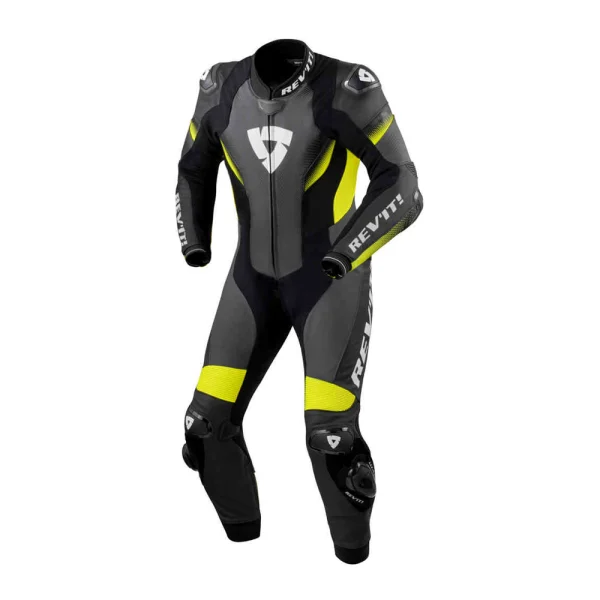 Revit Control 1-Piece Leather Suit Black/Yellow