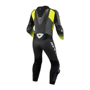 Revit Control 1-Piece Leather Suit Black/Yellow, Motoee.com