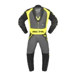 Richa Stradale GP One Piece Leather Suit Black/Grey/Yellow