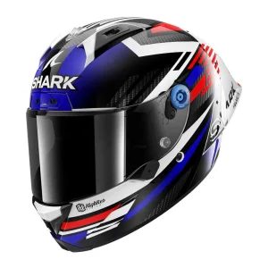 Shark Aeron GP FIM Firstlap Carbon Helmet White/Red/Blue