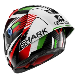 Shark Aeron GP FIM Firstlap Carbon Helmet White/Red/Green, Motoee.com