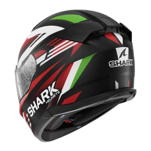 Shark D-Skwal 3 Firstlap Helmet Black/White/Red/Green, Motoee.com