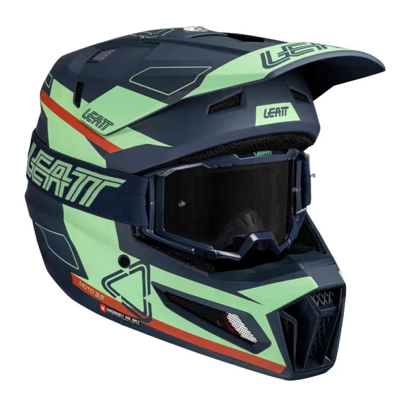 Leatt 3.5 Angled MX Helmet with Goggles Blue/Red/Green