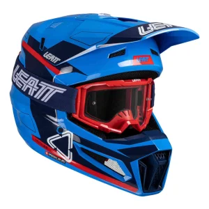 Leatt 3.5 Angled MX Helmet with Goggles Blue/Red