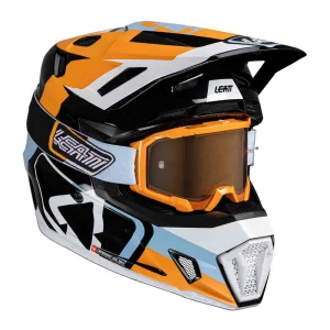 Leatt 7.5 Patch MX Helmet with Goggles Black/Orange/White