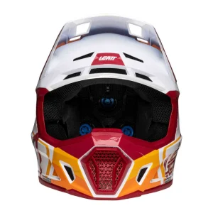 Leatt 7.5 Patch MX Helmet with Goggles White/Red/Orange, Motoee.com