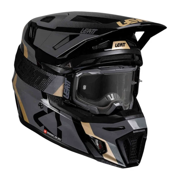 Leatt 8.5 2025 MX Helmet with Goggles Black/Grey/Gold