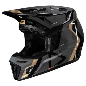 Leatt 8.5 2025 MX Helmet with Goggles Black/Grey/Gold, Motoee.com