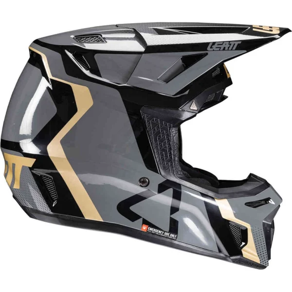 Leatt 8.5 2025 MX Helmet with Goggles Black/Grey/Gold