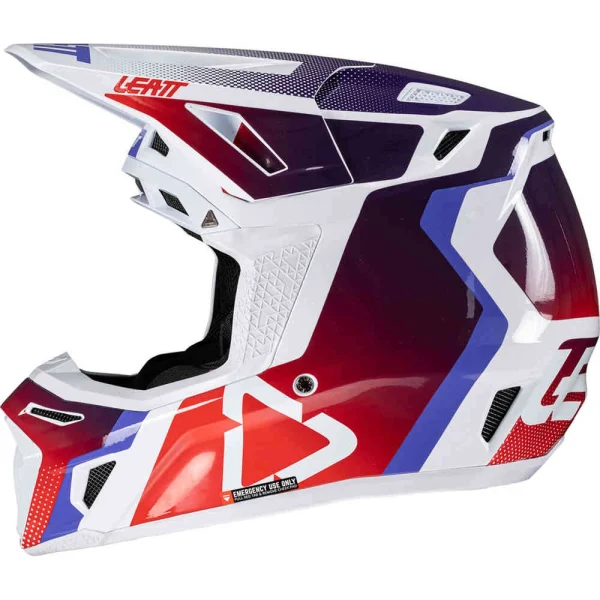 Leatt 8.5 2025 MX Helmet with Goggles Purple/White