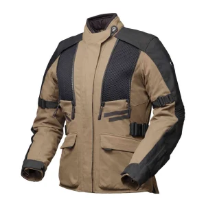 Modeka Lucano Waterproof Ladies Textile Jacket Khaki/Black, Motoee.com