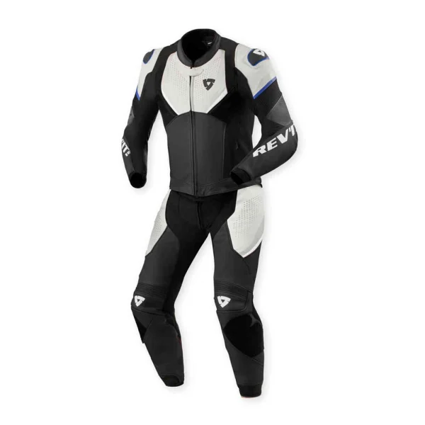 Revit Beta 2 Perforated 2-Piece Leather Suit Light Grey/Black/White