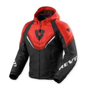 Revit Quantum 3 H2O Waterproof Textile Jacket Black/Neon Red, Motoee.com