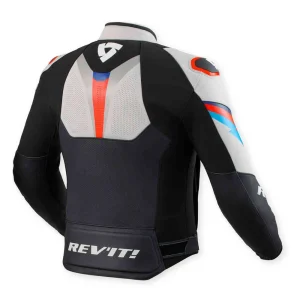 Revit Quantum 3 Perforated Leather Jacket Black/Light Grey, Motoee.com