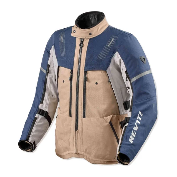 Revit Sand 5 H2O Waterproof Textile Jacket Blue/Beige