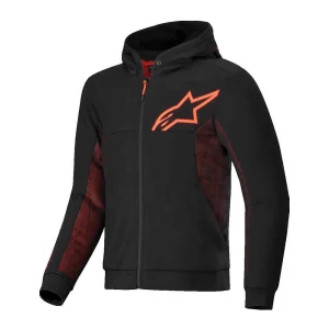 Alpinestars Chrome Air Sport Motorcycle Zip Hoodie Black/Neon Red