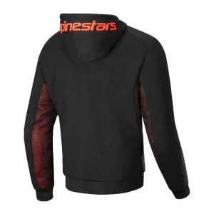 Alpinestars Chrome Air Sport Motorcycle Zip Hoodie Black/Neon Red, Motoee.com