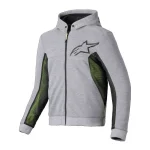 Alpinestars Chrome Air Sport Motorcycle Zip Hoodie Light Grey/Black/Neon Yellow