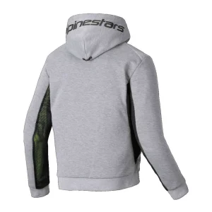 Alpinestars Chrome Air Sport Motorcycle Zip Hoodie Light Grey/Black/Neon Yellow, Motoee.com