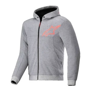 Alpinestars Chrome V2 Sport Motorcycle Zip Hoodie Grey/Red