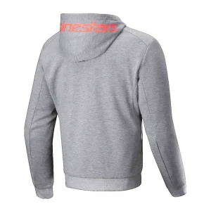 Alpinestars Chrome V2 Sport Motorcycle Zip Hoodie Grey/Red, Motoee.com