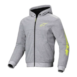 Alpinestars Chrome V2 Sport Motorcycle Zip Hoodie Grey/Yellow