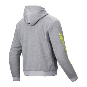 Alpinestars Chrome V2 Sport Motorcycle Zip Hoodie Grey/Yellow, Motoee.com