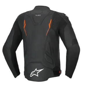 Alpinestars Dusk Airflow Perforated Leather Jacket Black/Neon Red, Motoee.com