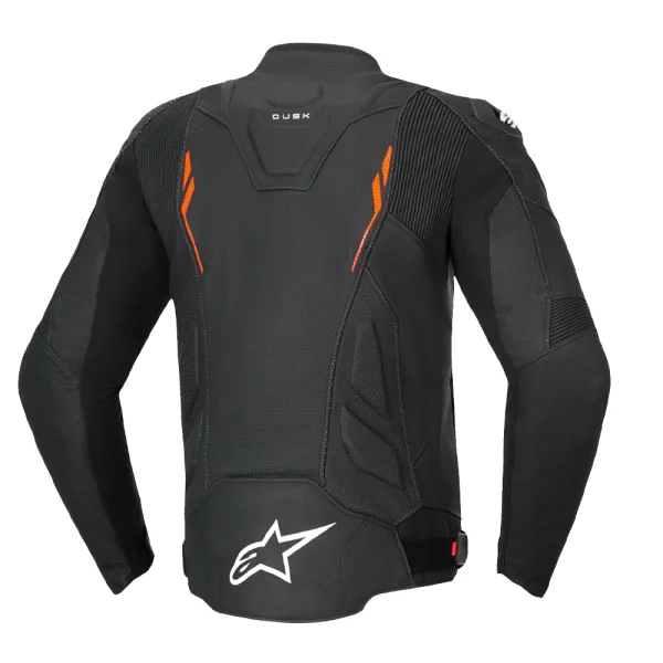 Alpinestars Dusk Airflow Perforated Leather Jacket Black/Neon Red