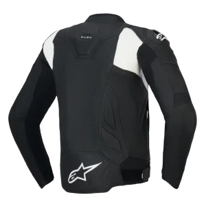 Alpinestars Dusk Airflow Perforated Leather Jacket Black/White, Motoee.com