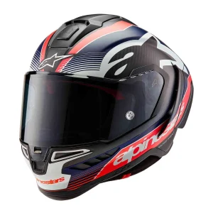 Alpinestars Supertech R10 Team Carbon Helmet Black/Red/Blue, Motoee.com