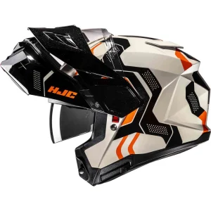 HJC i80 Velly Helmet White/Black/Orange, Motoee.com