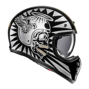 HJC V60 Flame Helmet Black/Silver/Gold, Motoee.com