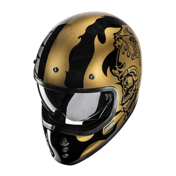 HJC V60 Flame Helmet Black/Silver/Gold