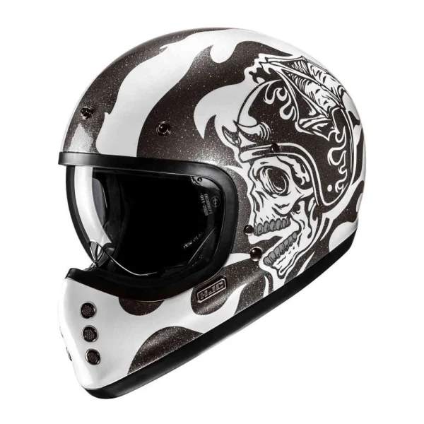 HJC V60 Flame Helmet Black/White