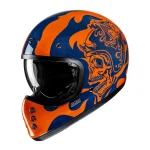 HJC V60 Flame Helmet Orange/Blue