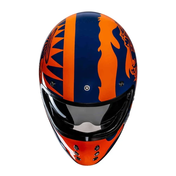 HJC V60 Flame Helmet Orange/Blue