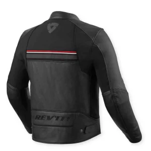 Revit Mile 2 Leather Jacket Black/Red, Motoee.com