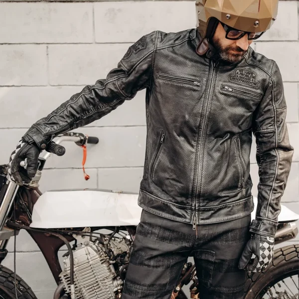 HolyFreedom Summer Perforated Leather Jacket Black