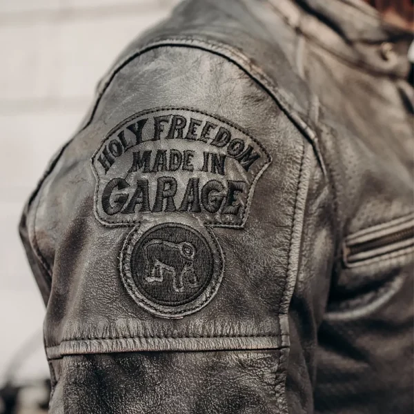 HolyFreedom Summer Perforated Leather Jacket Black