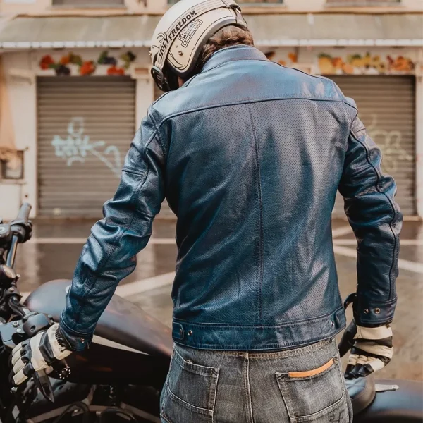 HolyFreedom Summer Perforated Leather Jacket Royal