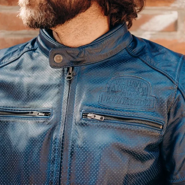 HolyFreedom Summer Perforated Leather Jacket Royal