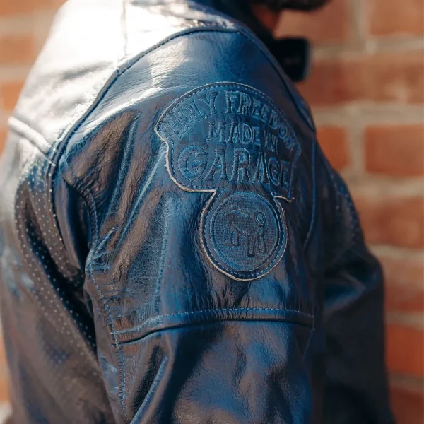 HolyFreedom Summer Perforated Leather Jacket Royal