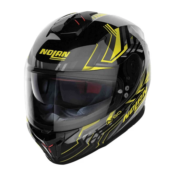 Nolan N80-8 Turbolence N-Com Helmet Black/Grey/Yellow