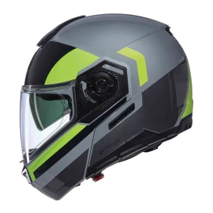 Nolan N90-3 06 Roboto N-Com Helmet Black/Grey/Green, Motoee.com