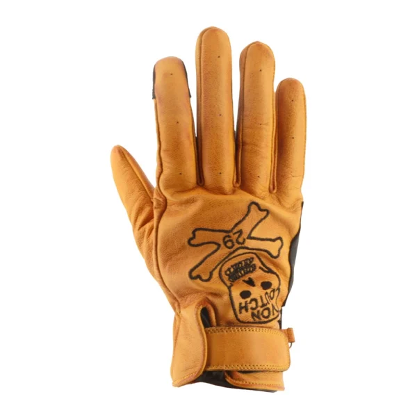 Von Dutch X Helstons Bones Perforated Gloves Gold/Black