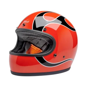 Biltwell Gringo Competition Orange Flames Helmet