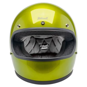Biltwell Gringo Metallic Lime Helmet, Motoee.com