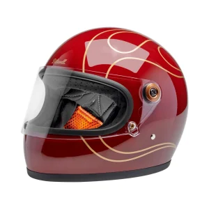 Biltwell Gringo S Garnet Red Flames Helmet