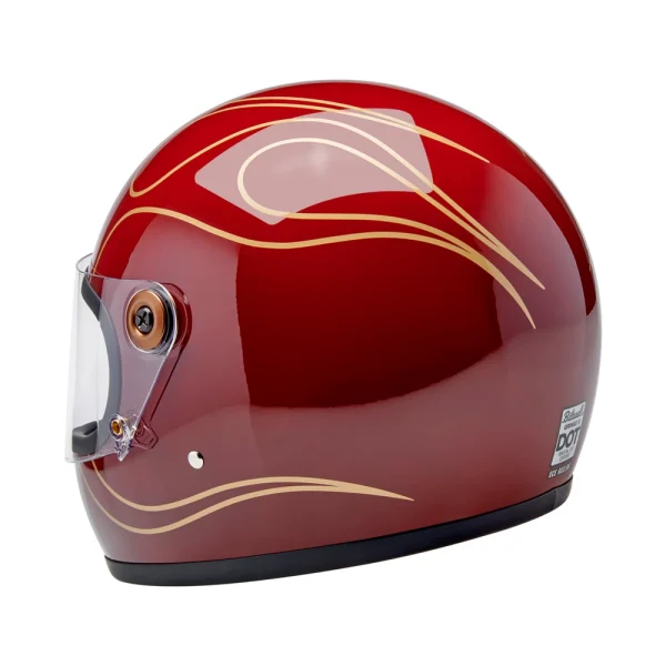 Biltwell Gringo S Garnet Red Flames Helmet